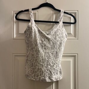Lululemon Athletica White and Gray Tank Top